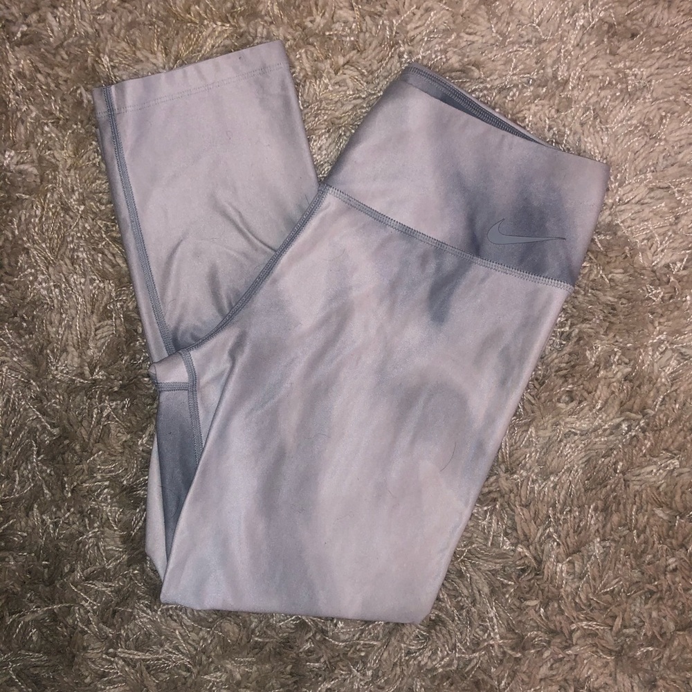 Nike Golf Gray & White Tie Dye Leggings Medium